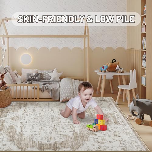 Vintage Rutschfester Wohnzimmerteppich für alle Räume