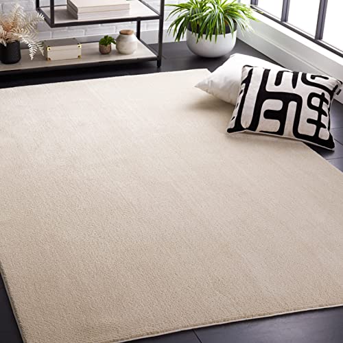 Ivory Solid 9' x 12' Non-Shedding Area Rug
