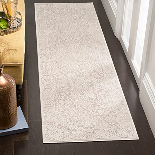 Beige & Cream Vintage Distressed 10' x 14' Rug