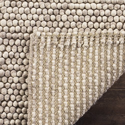 Beige Handmade Wool Area Rug - 9' x 12