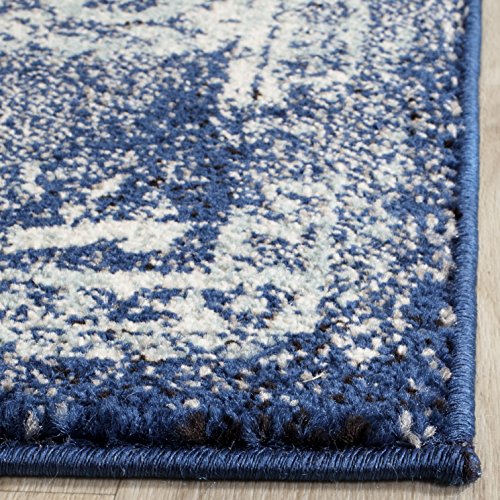 Evoke Collection 10' x 14' Area Rug, Navy/Ivory