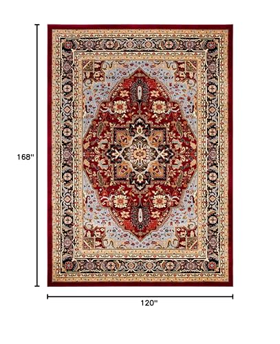 Lyndhurst 10' x 14' Traditional Red & Black Rug