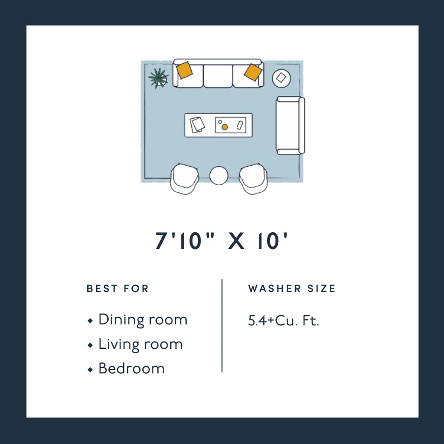 Beige Stripe Washable Area Rug 8'x10