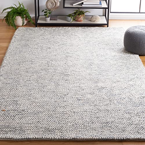 Handmade Wool Area Rug 8' x 10' - Grey Ivory