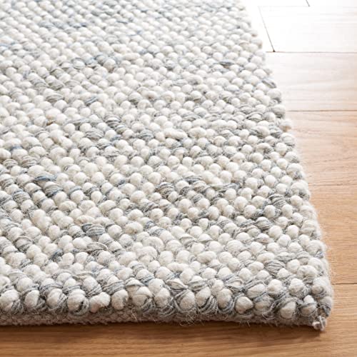 Handmade Wool Area Rug 8' x 10' - Grey Ivory