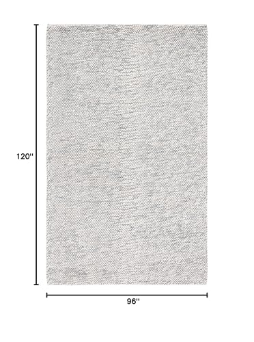Handmade Wool Area Rug 8' x 10' - Grey Ivory