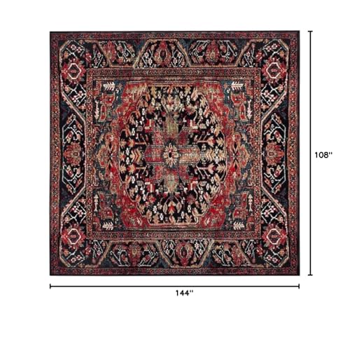 Vintage Hamadan 9' x 12' Area Rug - Red Multi