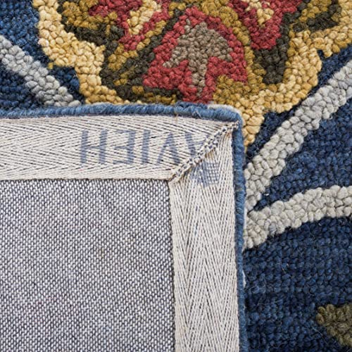 Safavieh Blossom Collection Handcrafted Rug, Blue/Multi