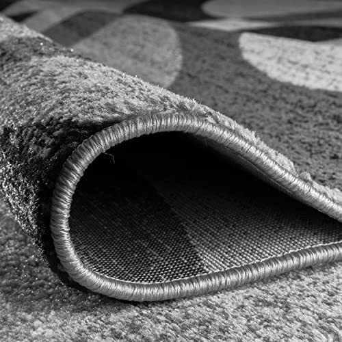 Abstract Circles Area Rug 12' x 15' Gray