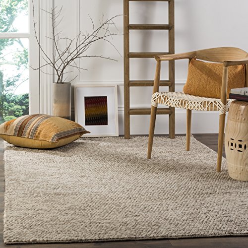 Beige Wool Area Rug, 10' x 14