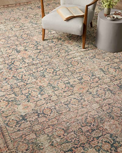 Aubrey Collection Navy/Multi Traditional Area Rug 10x14