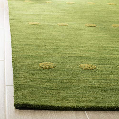 Handcrafted Green Dot Area Rug, 3 x 35 cm