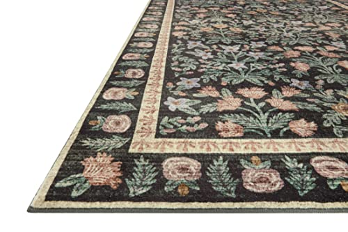 Eden Collection Mughal Garden Black Area Rug