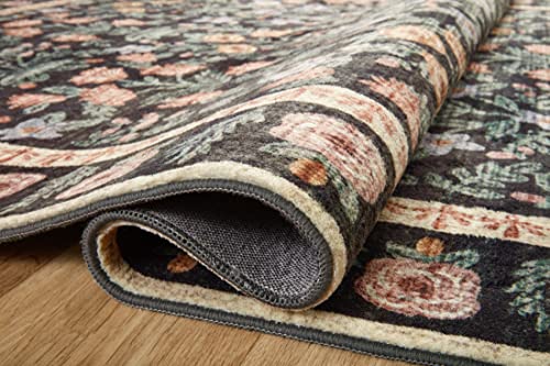 Eden Collection Mughal Garden Black Area Rug