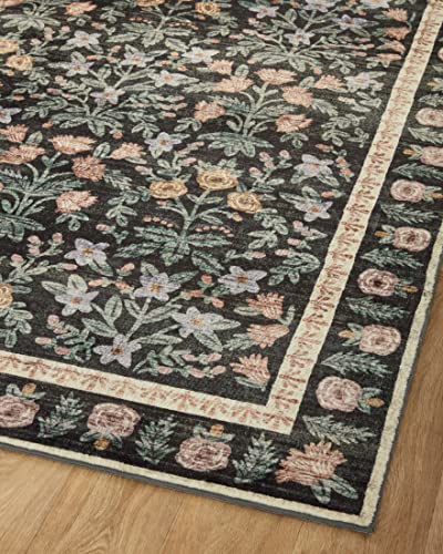Eden Collection Mughal Garden Black Area Rug