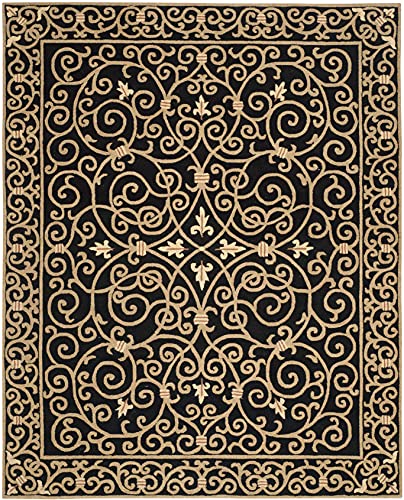 10' x 14' Ivory Floral Wool Area Rug