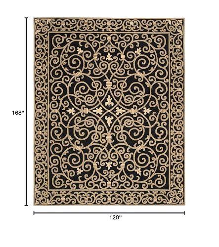 10' x 14' Ivory Floral Wool Area Rug