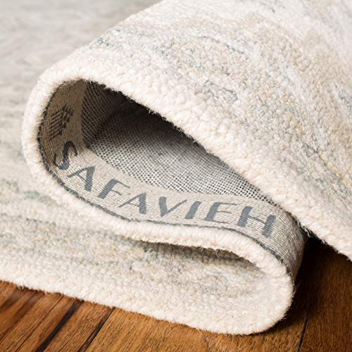 Handcrafted Shabby Chic Ivory Boucle Rug