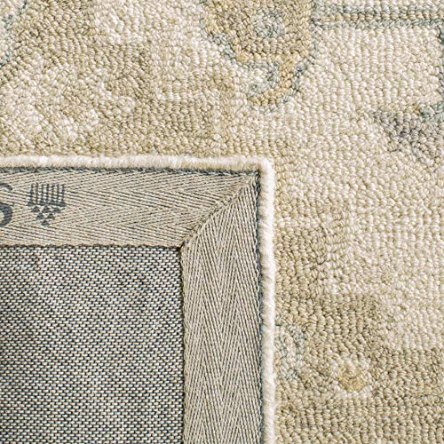 Handcrafted Shabby Chic Ivory Boucle Rug