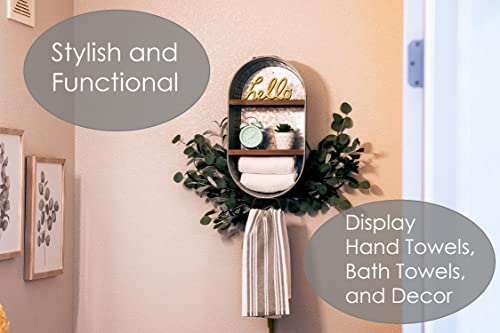 Galvanized Wash Tub with Rustic Bathroom Shelves