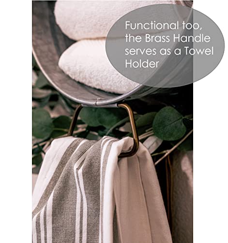 Galvanized Wash Tub with Rustic Bathroom Shelves