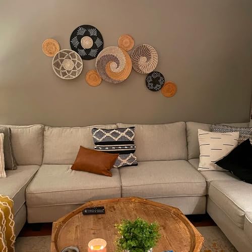 9-Piece Boho Woven Basket Wall Art Set