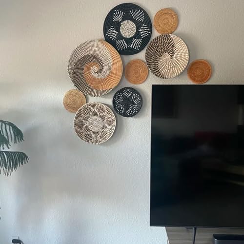 9-Piece Boho Woven Basket Wall Art Set