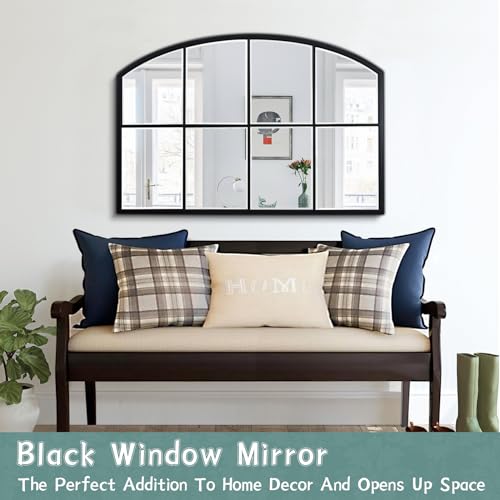 Black Arched Wall Mirror - Farmhouse Decor 42"X28