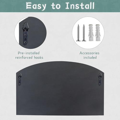 Black Arched Wall Mirror - Farmhouse Decor 42"X28