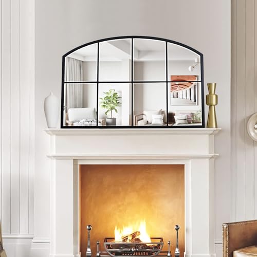 Black Arched Wall Mirror - Farmhouse Decor 42"X28