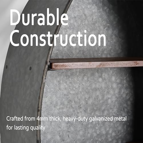 Rustic Oakrain Wall Mounted Towel Rack with Shelves