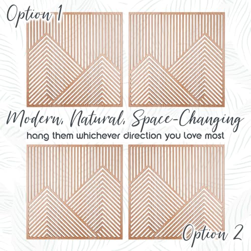 Wooden Mountain Wall Art Set - Modern Decor