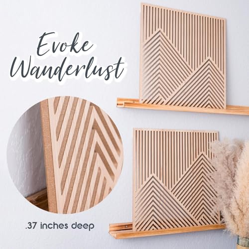 Wooden Mountain Wall Art Set - Modern Decor