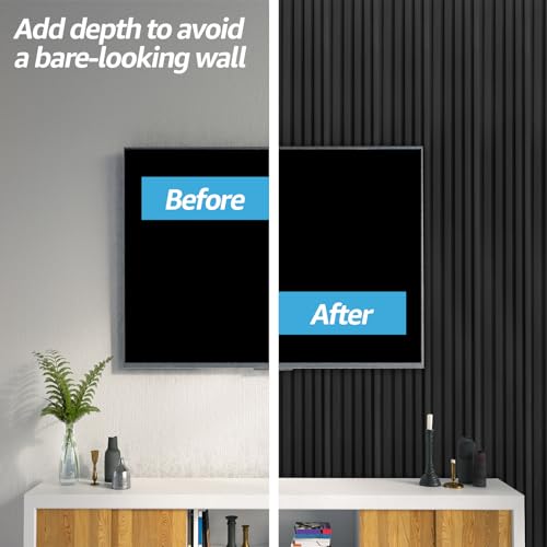 Black 3D WPC Slat Wall Panels, 8-Pack