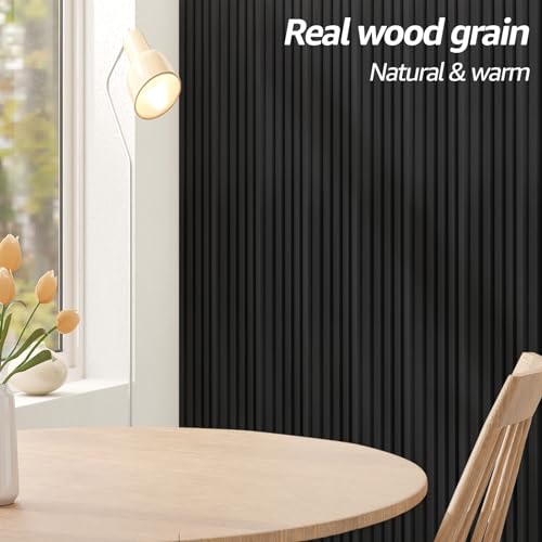 Black 3D WPC Slat Wall Panels, 8-Pack