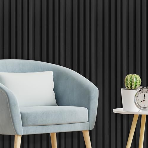 Black 3D WPC Slat Wall Panels, 8-Pack