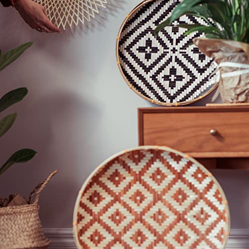 KushimHome Boho Woven Wall Basket Set