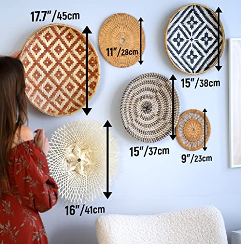 KushimHome Boho Woven Wall Basket Set