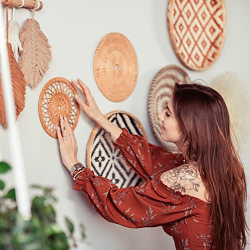 KushimHome Boho Woven Wall Basket Set