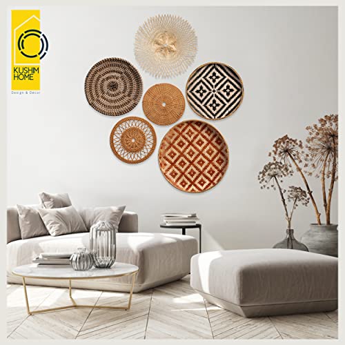 KushimHome Boho Woven Wall Basket Set