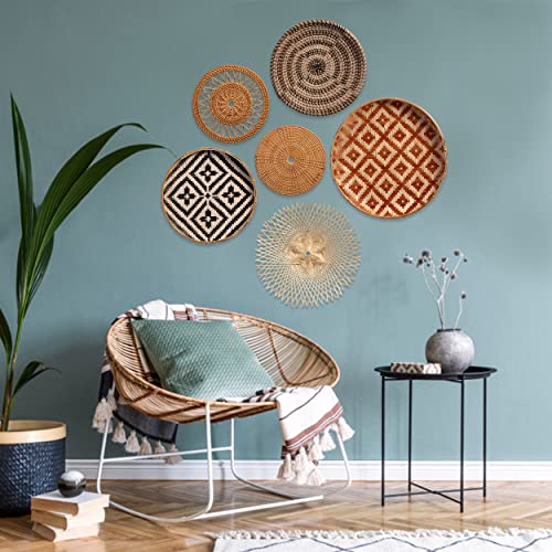 KushimHome Boho Woven Wall Basket Set