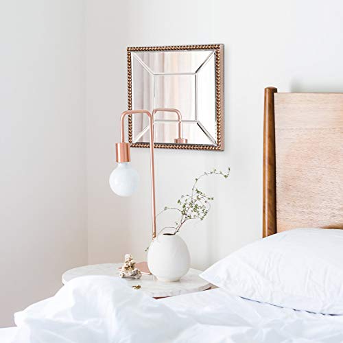 Lydia Square Wall Accent Mirror in Antique Gold