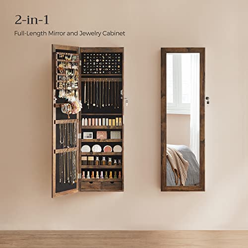 LED Mirror Jewelry Cabinet with Lockable Storage