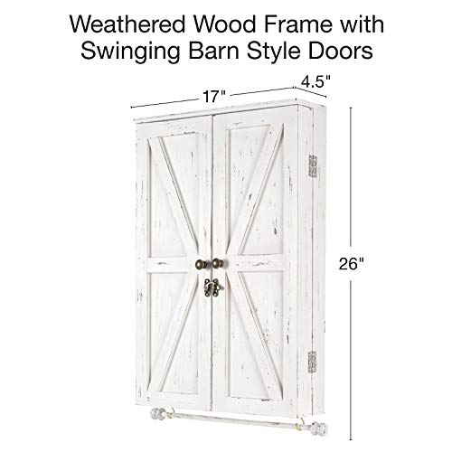 Rustic Wall-Mounted Jewelry Organizer with Mirror