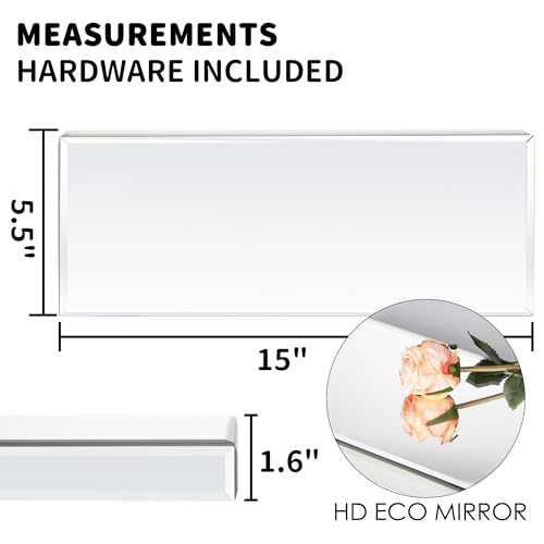 Mirrored Floating Shelves Set of 3 - Silver