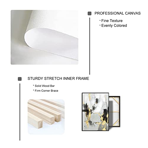 Grey and Gold Abstract Canvas Wall Art - 2 Pack