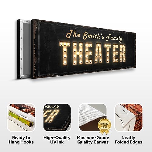 Personalized Rustic Theater Canvas Art Print