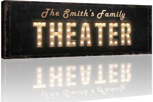 Personalized Rustic Theater Canvas Art Print
