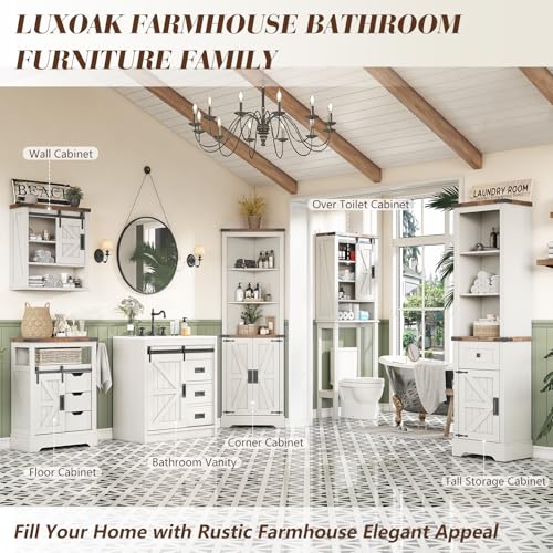 Rustic Oak 24" Sliding Barn Door Wall Cabinet