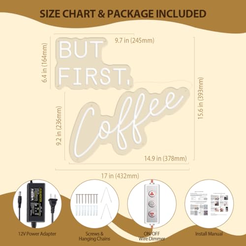 Dimmable Coffee Neon Sign for Home Decor